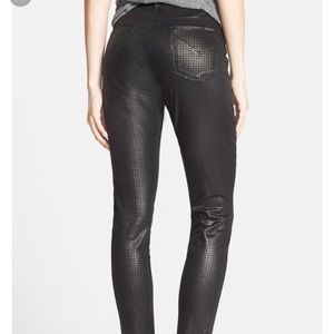 Hudson black houndstooth print jeans.